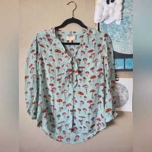 Moulinette Soeurs Mushroom Pussy Bow Blouse with embellishments (from Anthro)